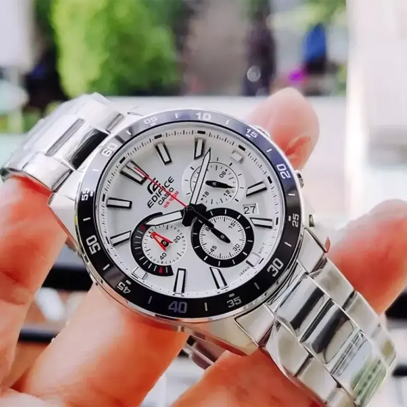 Casio Edifice Standard Chronograph White Dial Men's Watch- EFV-570D-7AV